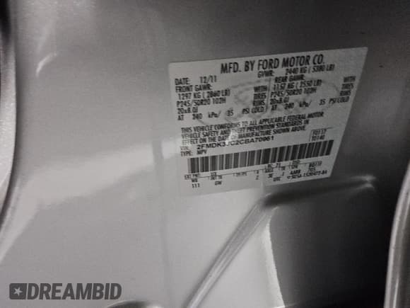 ✅ 2012 Ford Edge SEL • VIN: 2FMDK3JC2CBA70961 • Lot: 84882735. Wystawiony na Copart z przebiegiem 140 995 mil. Bezpłatny archiwum sprzedaży aukcyjnych z USA i szczegółowy raport historii pojazdu na DreamBid. Zdjęcie 13.