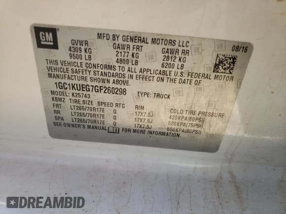 ✅ 2016 Chevrolet Silverado 2500HD Work Truck • VIN: 1GC1KUEG7GF260298 • Лот: 81027004. Опубликован ранее на Copart с пробегом 165 728 миль. Бесплатный доступ к архиву аукционных продаж из США и подробный отчёт об истории автомобиля на DreamBid. Изображение 12.