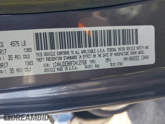 ✅ 2015 Jeep Compass Latitude • VIN: 1C4NJDEB8FD412768 • Лот: 43025776. Опубликован ранее на IAAI с пробегом 170 737 миль. Бесплатный доступ к архиву аукционных продаж из США и подробный отчёт об истории автомобиля на DreamBid. Изображение 9.