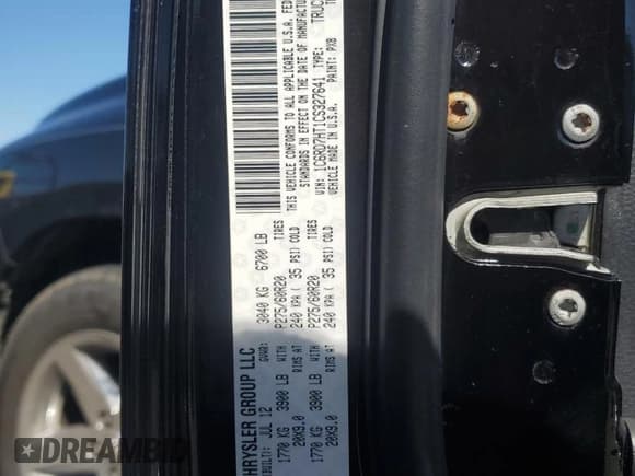 ✅ 2012 Ram 1500 Sport • VIN: 1C6RD7HT1CS327641 • Lot: 54329055. Listed on Copart with 109,416 mi. Free auction sales archive from the USA and detailed vehicle history report at DreamBid. Image 13.