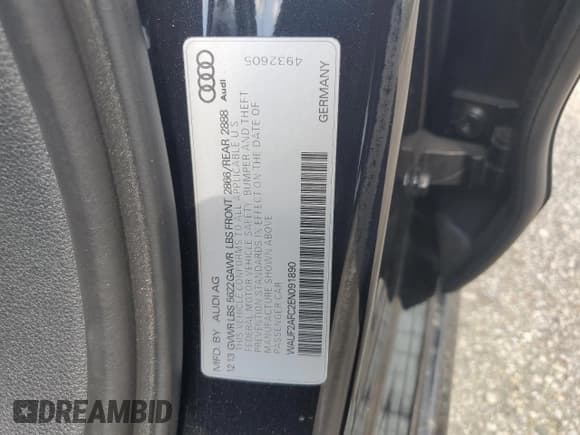 ✅ 2014 Audi S6 Prestige • VIN: WAUF2AFC2EN091890 • Lot: 61323994. Listed on Copart with 138,517 mi. Free auction sales archive from the USA and detailed vehicle history report at DreamBid. Image 12.