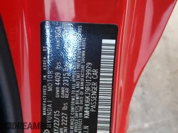 2015 Hyundai Genesis Coupe Ultimate с VIN KMHHU6KJ9FU129979, выставлен на аукционе Copart как лот 81853353 с пробегом 108 667 миль миль и Списание • Salvage title. История ставок и продаж доступна на DreamBid. Изображение 12.