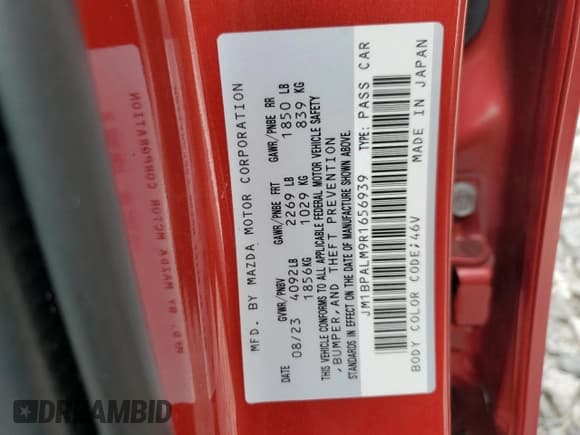 ✅ 2024 Mazda 3 S Preferred • VIN: JM1BPALM9R1656939 • Lot: 66426545. Wystawiony na Copart z przebiegiem 8 615 mil. Bezpłatny archiwum sprzedaży aukcyjnych z USA i szczegółowy raport historii pojazdu na DreamBid. Zdjęcie 12.