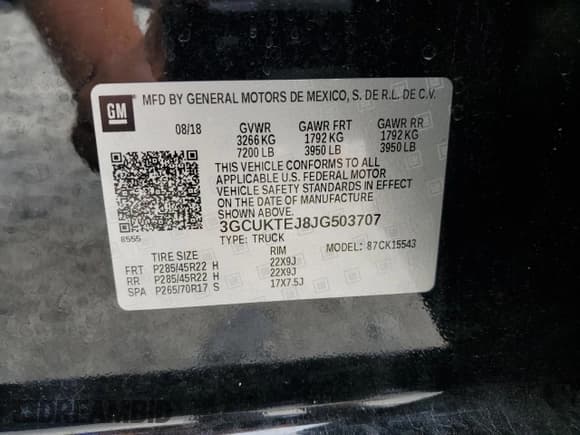 ✅ 2018 Chevrolet Silverado 1500 High Country • VIN: 3GCUKTEJ8JG503707 • Лот: 71804854. Опубликован ранее на Copart с пробегом 94 152 миль. Бесплатный доступ к архиву аукционных продаж из США и подробный отчёт об истории автомобиля на DreamBid. Изображение 12.