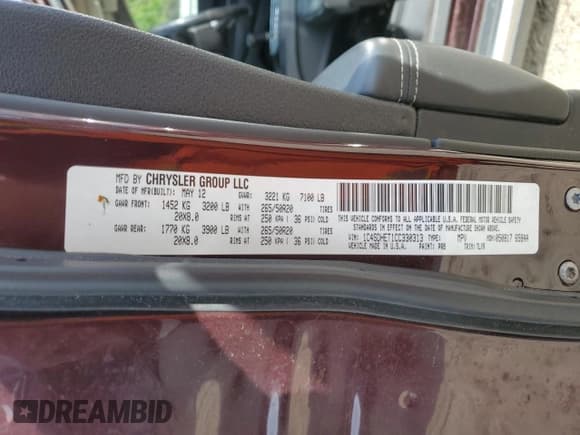 ✅ 2012 Dodge Durango Citadel • VIN: 1C4SDHET1CC330313 • Lot: 82342205. Wystawiony na Copart z przebiegiem 149 457 mil. Bezpłatny archiwum sprzedaży aukcyjnych z USA i szczegółowy raport historii pojazdu na DreamBid. Zdjęcie 13.