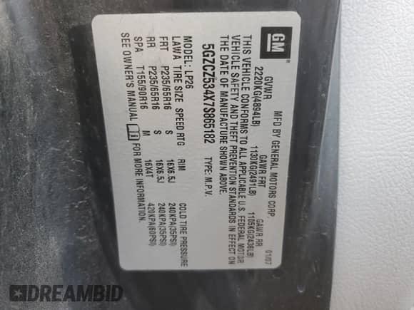 2007 Saturn VUE V6 z VIN 5GZCZ534X7S865182, wystawiony jako Copart lot #43450535 z przebiegiem 195 547 mil mil oraz Czysty tytuł • Clean title. Historia ofert i sprzedaży dostępna na DreamBid. Obrazek 14.