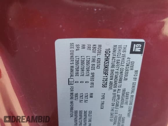 ✅ 2009 Chevrolet Silverado 2500HD LT • VIN: 1GCHK53K89F175758 • Lot: 93044395. Listed on Copart with 156,170 mi. Free auction sales archive from the USA and detailed vehicle history report at DreamBid. Image 12.