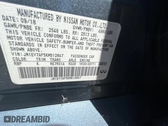 ✅ 2019 Infiniti Q50 Luxe • VIN: JN1EV7AP5KM512847 • Lot: 53725145. Wystawiony na Copart z przebiegiem 88 787 mil. Bezpłatny archiwum sprzedaży aukcyjnych z USA i szczegółowy raport historii pojazdu na DreamBid. Zdjęcie 10.