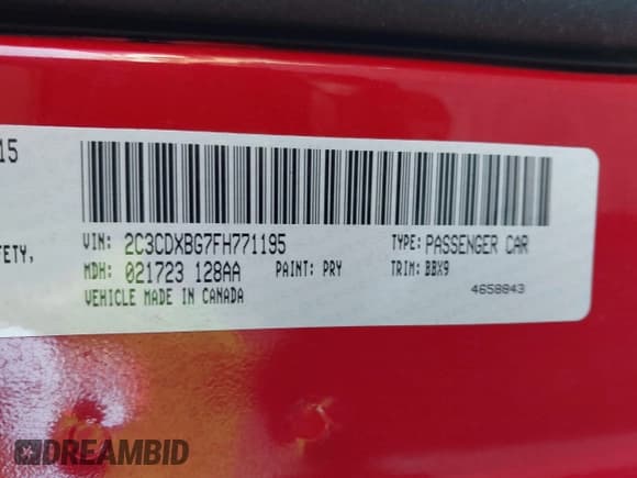 ✅ 2015 Dodge Charger SE • VIN: 2C3CDXBG7FH771195 • Lot: 43637158. Listed on IAAI with 195,044 mi. Free auction sales archive from the USA and detailed vehicle history report at DreamBid. Image 9.