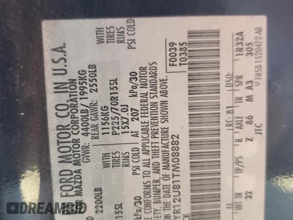 ✅ 2001 Mazda B-Series DS • VIN: 4F4YR12U81TM08882 • Lot: 66215955. Listed on Copart with 187,482 mi. Free auction sales archive from the USA and detailed vehicle history report at DreamBid. Image 12.