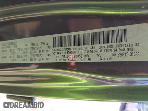 ✅ 2018 Jeep Wrangler Unlimited Rubicon Recon • VIN: 1C4BJWFG3JL887459 • Lot: 41687698. Listed on IAAI with 97,031 mi. Free auction sales archive from the USA and detailed vehicle history report at DreamBid. Image 9.