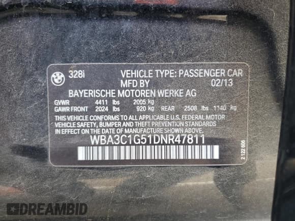 ✅ 2013 BMW 3 Series 328i • VIN: WBA3C1G51DNR47811 • Лот: 81149315. Опубликован ранее на Copart с пробегом 149 869 миль. Бесплатный доступ к архиву аукционных продаж из США и подробный отчёт об истории автомобиля на DreamBid. Изображение 12.