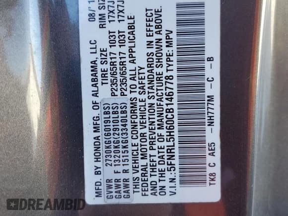 ✅ 2012 Honda Odyssey EX-L • VIN: 5FNRL5H60CB146778 • Лот: 92294335. Опубликован ранее на Copart с пробегом 72 027 миль. Бесплатный доступ к архиву аукционных продаж из США и подробный отчёт об истории автомобиля на DreamBid. Изображение 13.