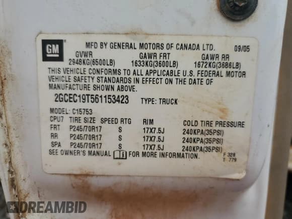 ✅ 2006 Chevrolet Silverado 1500 LS • VIN: 2GCEC19T561153423 • Лот: 84610645. Опубликован ранее на Copart с пробегом 303 107 миль. Бесплатный доступ к архиву аукционных продаж из США и подробный отчёт об истории автомобиля на DreamBid. Изображение 12.