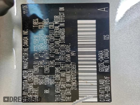 ✅ 2007 Lexus RX 350 • VIN: 2T2HK31U17C038977 • Lot: 93736655. Wystawiony na Copart z przebiegiem 204 709 mil. Bezpłatny archiwum sprzedaży aukcyjnych z USA i szczegółowy raport historii pojazdu na DreamBid. Zdjęcie 13.