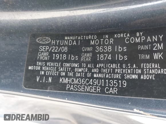 ✅ 2009 Hyundai Accent Auto GS • VIN: KMHCM36C49U113519 • Лот: 41775741. Опубликован ранее на IAAI с пробегом 66 719 миль. Бесплатный доступ к архиву аукционных продаж из США и подробный отчёт об истории автомобиля на DreamBid. Изображение 9.