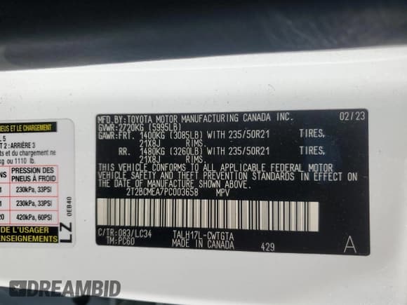 ✅ 2023 Lexus RX 500h F Sport Performance • VIN: 2T2BCMEA7PC003658 • Lot: 86792915. Wystawiony na Copart z przebiegiem 5 351 mil. Bezpłatny archiwum sprzedaży aukcyjnych z USA i szczegółowy raport historii pojazdu na DreamBid. Zdjęcie 14.