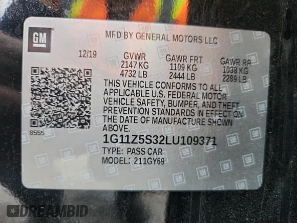 ✅ 2020 Chevrolet Impala LT • VIN: 1G11Z5S32LU109371 • Лот: 85313505. Опубликован ранее на Copart с пробегом 113 186 миль. Бесплатный доступ к архиву аукционных продаж из США и подробный отчёт об истории автомобиля на DreamBid. Изображение 12.