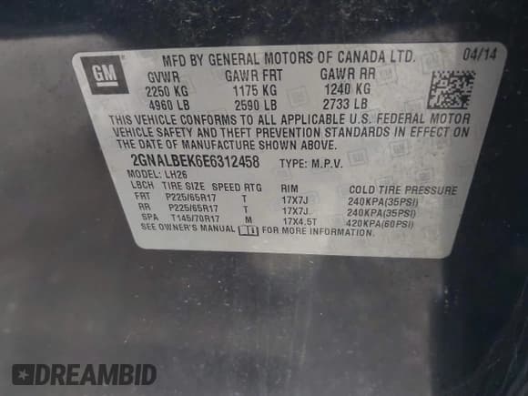 ✅ 2014 Chevrolet Equinox LT • VIN: 2GNALBEK6E6312458 • Lot: 43413047. Wystawiony na IAAI z przebiegiem 203 732 mil. Bezpłatny archiwum sprzedaży aukcyjnych z USA i szczegółowy raport historii pojazdu na DreamBid. Zdjęcie 9.