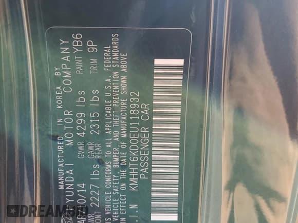 ✅ 2014 Hyundai Genesis Coupe 2.0T • VIN: KMHHT6KD0EU118932 • Lot: 87038805. Listed on Copart with 109,548 mi. Free auction sales archive from the USA and detailed vehicle history report at DreamBid. Image 12.