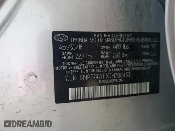 ✅ 2018 Hyundai Sonata SE • VIN: 5NPE24AFXJH708433 • Лот: 71178835. Опубликован ранее на Copart с пробегом 91 805 миль. Бесплатный доступ к архиву аукционных продаж из США и подробный отчёт об истории автомобиля на DreamBid. Изображение 12.