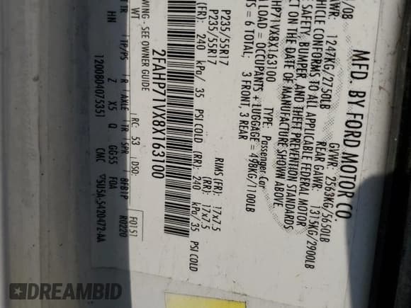 ✅ 2008 Ford Police Interceptor • VIN: 2FAHP71VX8X163100 • Лот: 53284505. Опубликован ранее на Copart с пробегом 144 674 миль. Бесплатный доступ к архиву аукционных продаж из США и подробный отчёт об истории автомобиля на DreamBid. Изображение 12.