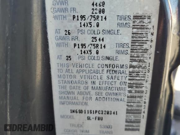 ✅ 1993 Nissan Frontier • VIN: 1N6SD11S1PC320341 • Lot: 43697755. Listed on Copart with 259,472 mi. Free auction sales archive from the USA and detailed vehicle history report at DreamBid. Image 12.