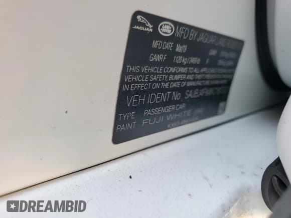 ✅ 2019 Jaguar XF 25t Premium • VIN: SAJBJ4FX4KCY81323 • Lot: 43764135. Listed on Copart with 47,317 mi. Free auction sales archive from the USA and detailed vehicle history report at DreamBid. Image 12.