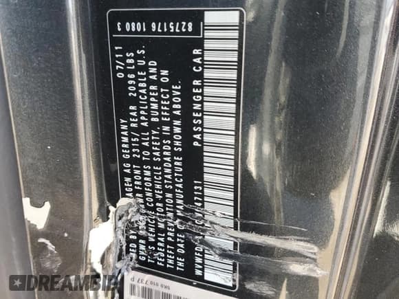 ✅ 2012 Volkswagen Golf GTI Autobahn • VIN: WVWFD7AJ6CW047131 • Lot: 93227865. Listed on Copart with 141,938 mi. Free auction sales archive from the USA and detailed vehicle history report at DreamBid. Image 12.