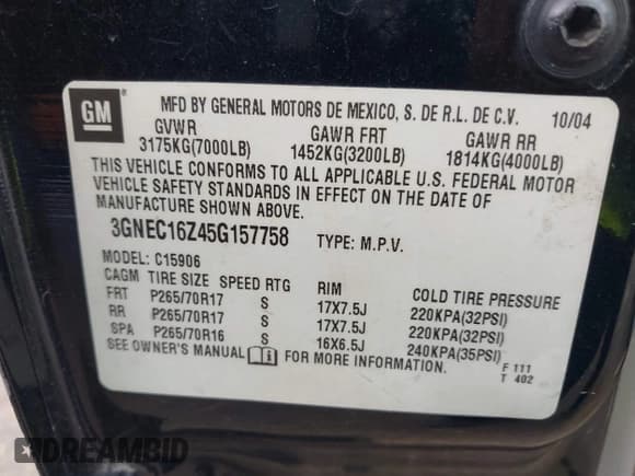 ✅ 2005 Chevrolet Suburban LS • VIN: 3GNEC16Z45G157758 • Лот: 42408657. Опубликован ранее на IAAI с пробегом 237 238 миль. Бесплатный доступ к архиву аукционных продаж из США и подробный отчёт об истории автомобиля на DreamBid. Изображение 9.