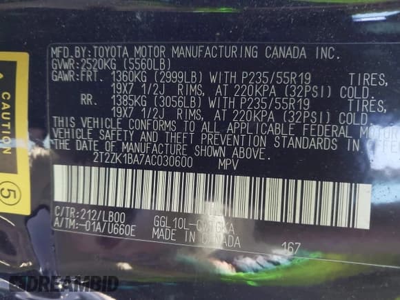 ✅ 2010 Lexus RX 350 • VIN: 2T2ZK1BA7AC030600 • Lot: 43522530. Wystawiony na IAAI z przebiegiem 159 340 mil. Bezpłatny archiwum sprzedaży aukcyjnych z USA i szczegółowy raport historii pojazdu na DreamBid. Zdjęcie 9.