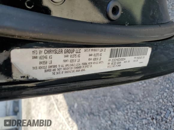 ✅ 2012 Dodge Challenger SXT • VIN: 2C3CDYAG5CH292244 • Lot: 75683464. Wystawiony na Copart z przebiegiem 93 739 mil. Bezpłatny archiwum sprzedaży aukcyjnych z USA i szczegółowy raport historii pojazdu na DreamBid. Zdjęcie 12.