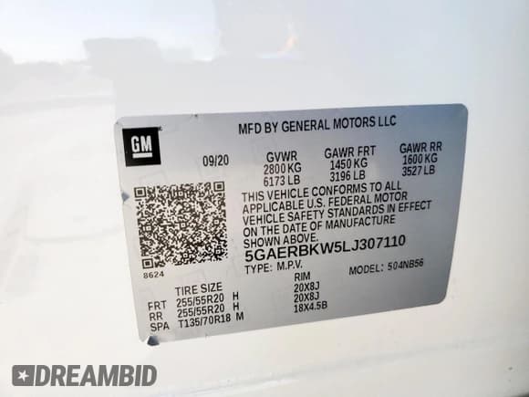 ✅ 2020 Buick Enclave Essence • VIN: 5GAERBKW5LJ307110 • Lot: 80679555. Wystawiony na Copart z przebiegiem 80 770 mil. Bezpłatny archiwum sprzedaży aukcyjnych z USA i szczegółowy raport historii pojazdu na DreamBid. Zdjęcie 13.