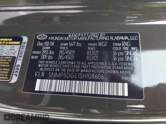 ✅ 2025 Hyundai Santa Fe Calligraphy • VIN: 5NMP5DGL1SH108606 • Lot: 43502323. Wystawiony na IAAI z przebiegiem 6 438 mil. Bezpłatny archiwum sprzedaży aukcyjnych z USA i szczegółowy raport historii pojazdu na DreamBid. Zdjęcie 9.