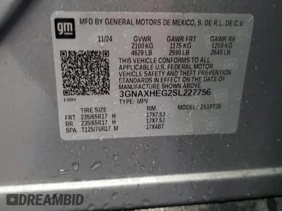 ✅ 2025 Chevrolet Equinox FWD LT • VIN: 3GNAXHEG2SL227756 • Lot: 69104605. Wystawiony na Copart z przebiegiem 21 585 mil. Bezpłatny archiwum sprzedaży aukcyjnych z USA i szczegółowy raport historii pojazdu na DreamBid. Zdjęcie 12.