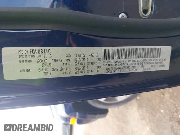 ✅ 2017 Jeep Patriot High Altitude • VIN: 1C4NJPFA0HD211697 • Лот: 43220139. Опубликован ранее на IAAI с пробегом 106 471 миль. Бесплатный доступ к архиву аукционных продаж из США и подробный отчёт об истории автомобиля на DreamBid. Изображение 9.