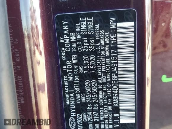 ✅ 2023 Hyundai Palisade SEL • VIN: KM8R4DGE8PU491517 • Лот: 80000534. Опубликован ранее на Copart с пробегом 56 551 миль. Бесплатный доступ к архиву аукционных продаж из США и подробный отчёт об истории автомобиля на DreamBid. Изображение 13.