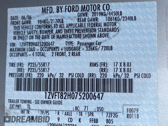 ✅ 2007 Ford Mustang GT Deluxe • VIN: 1ZVFT82H075200647 • Lot: 63746515. Wystawiony na Copart z przebiegiem 73 813 mil. Bezpłatny archiwum sprzedaży aukcyjnych z USA i szczegółowy raport historii pojazdu na DreamBid. Zdjęcie 10.