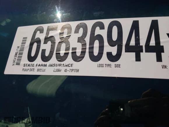 2014 Chevrolet Sonic LT с VIN 1G1JC6SH1E4101283, выставлен на аукционе Copart как лот 65836944 с пробегом Не указан миль и Списание • Salvage title. История ставок и продаж доступна на DreamBid. Изображение 9.