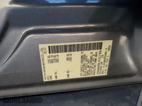 ✅ 2017 Nissan Maxima SV • VIN: 1N4AA6AP8HC432786 • Лот: 82572585. Опубликован ранее на Copart с пробегом 76 786 миль. Бесплатный доступ к архиву аукционных продаж из США и подробный отчёт об истории автомобиля на DreamBid. Изображение 12.