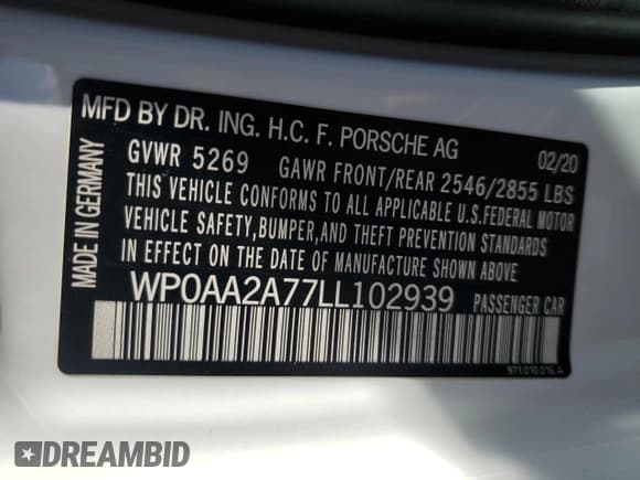 ✅ 2020 Porsche Panamera • VIN: WP0AA2A77LL102939 • Lot: 78850494. Listed on Copart with 49,137 mi. Free auction sales archive from the USA and detailed vehicle history report at DreamBid. Image 13.