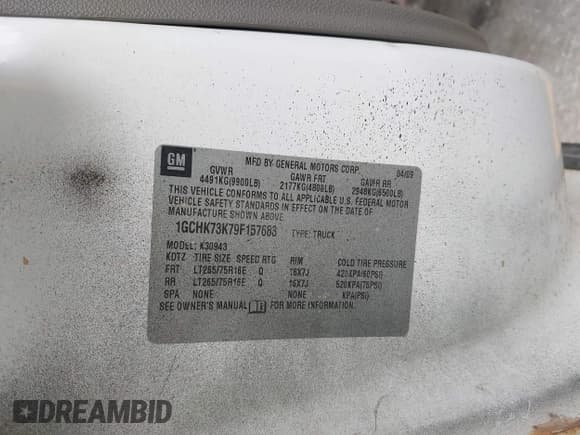 ✅ 2009 Chevrolet Silverado 3500HD • VIN: 1GCHK73K79F157683 • Lot: 42472022. Listed on IAAI with 292,765 mi. Free auction sales archive from the USA and detailed vehicle history report at DreamBid. Image 9.