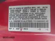 ✅ 2004 Honda Civic LX • VIN: 1HGEM21514L072525 • Lot: 43495774. Wystawiony na IAAI z przebiegiem 199 923 mil. Bezpłatny archiwum sprzedaży aukcyjnych z USA i szczegółowy raport historii pojazdu na DreamBid. Zdjęcie 9.