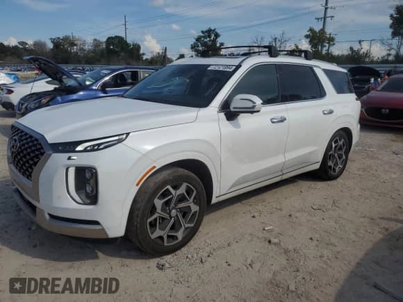 2022 Hyundai Palisade Calligraphy z VIN KM8R74HE6NU397770, wystawiony jako Copart lot #72121894 z przebiegiem 44 687 mil mil oraz Szkoda całkowita • Salvage title. Historia ofert i sprzedaży dostępna na DreamBid. Obrazek 1.