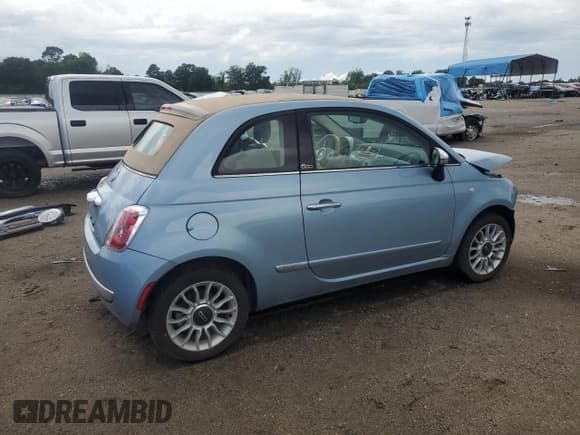 ✅ 2015 FIAT 500 Lounge • VIN: 3C3CFFER6FT513968 • Lot: 60214415. Listed on Copart with 49,135 mi. Free auction sales archive from the USA and detailed vehicle history report at DreamBid. Image 3.