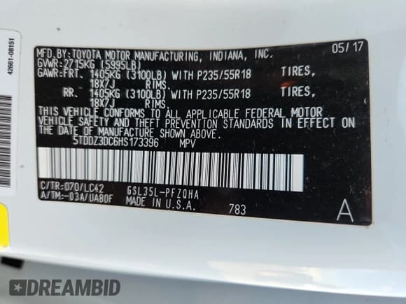 ✅ 2017 Toyota Sienna XLE • VIN: 5TDDZ3DC6HS173396 • Lot: 82459485. Wystawiony na Copart z przebiegiem 238 324 mil. Bezpłatny archiwum sprzedaży aukcyjnych z USA i szczegółowy raport historii pojazdu na DreamBid. Zdjęcie 14.