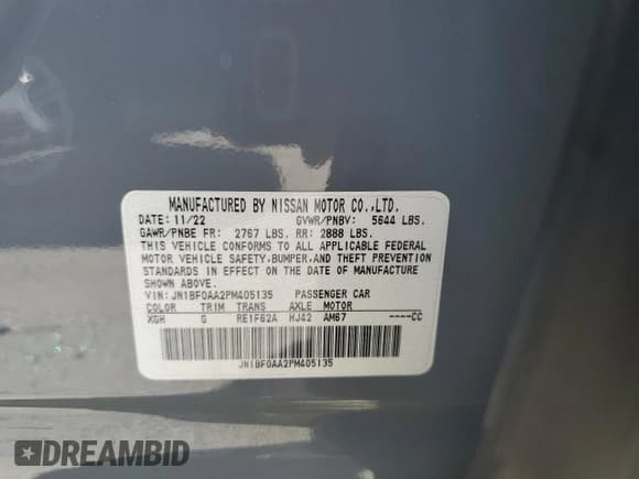 ✅ 2023 Nissan ARIYA Venture+ • VIN: JN1BF0AA2PM405135 • Lot: 65481745. Wystawiony na Copart z przebiegiem 21 547 mil. Bezpłatny archiwum sprzedaży aukcyjnych z USA i szczegółowy raport historii pojazdu na DreamBid. Zdjęcie 13.