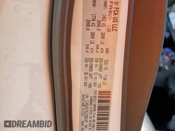 2020 Dodge Durango R/T z VIN 1C4SDHCT5LC260107, wystawiony jako Copart lot #85263345 z przebiegiem 75 439 mil mil oraz Czysty tytuł • Clean title. Historia ofert i sprzedaży dostępna na DreamBid. Obrazek 14.