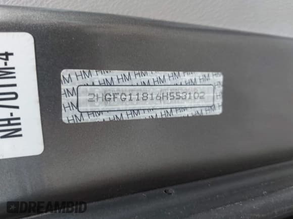 ✅ 2006 Honda Civic EX • VIN: 2HGFG11816H553102 • Lot: 43147348. Listed on IAAI with 161,816 mi. Free auction sales archive from the USA and detailed vehicle history report at DreamBid. Image 9.