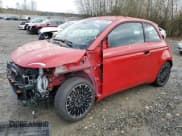 ✅ 2024 FIAT 500e INSPI(RED) • VIN: ZFAFFAA43RX205985 • Lot: 76946164. Listed on Copart with 1,199 mi. Free auction sales archive from the USA and detailed vehicle history report at DreamBid. Image 1.